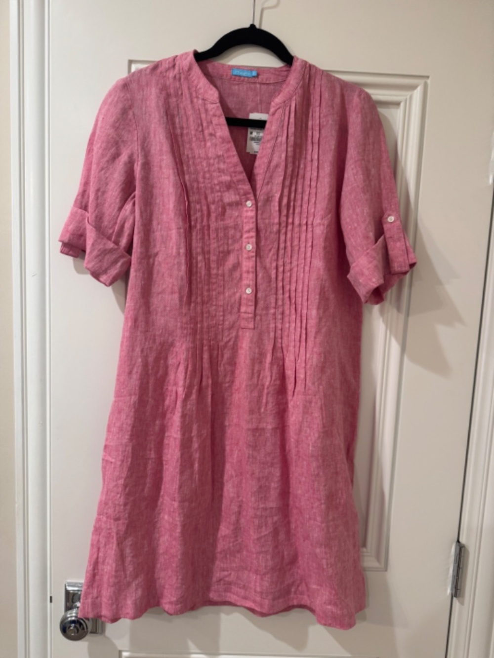 NWT J. McLaughlin Linen Riviera Shirtdress in BERRY color, MEDIUM, $198